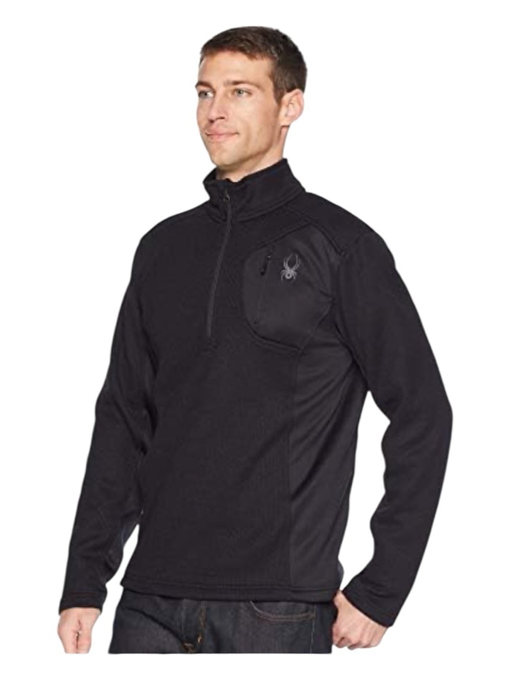 SPYDER Black Half-Zip Stryke Fleece Pullover Jacket Mens Medium